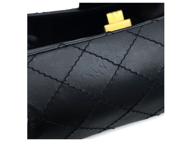 Chanel Matelassé 2.55 Mini Handtasche Schwarz - Ansicht 9