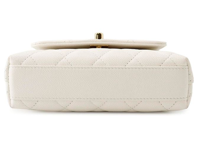 Coco Handle Chanel Matelassé Mini Handtasche Weiß - Ansicht 3