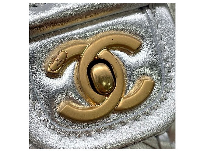 Borsa a tracolla Chanel Mini Flap con catena Argento - vista 11