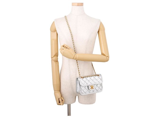 Borsa a tracolla Chanel Mini Flap con catena Argento - vista 5
