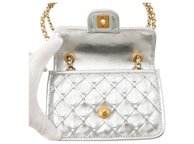 Borsa a tracolla Chanel Mini Flap con catena Argento - vista 6