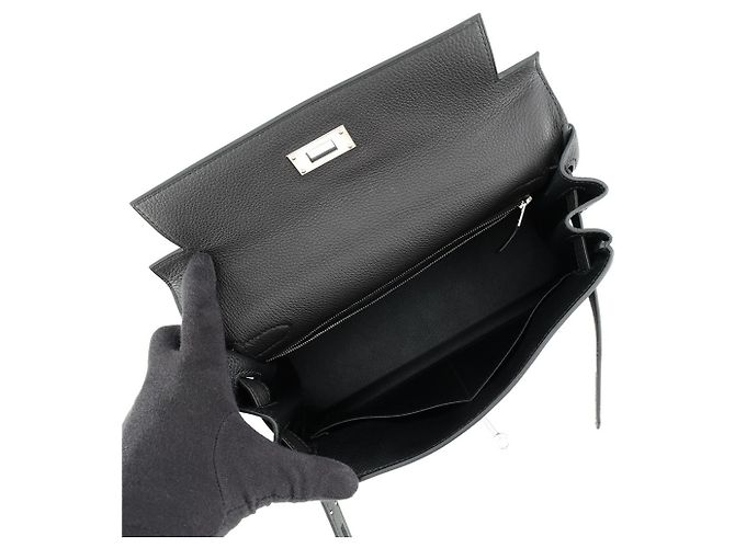 Hermès Borsa Hermes Kelly 28 in pelle Togo nera Nero - vista 6