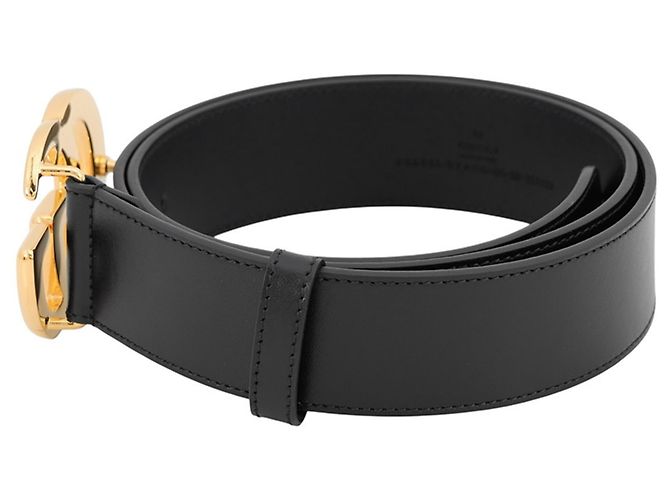 Gucci Double G breiter Ledergürtel Schwarz - Ansicht 2