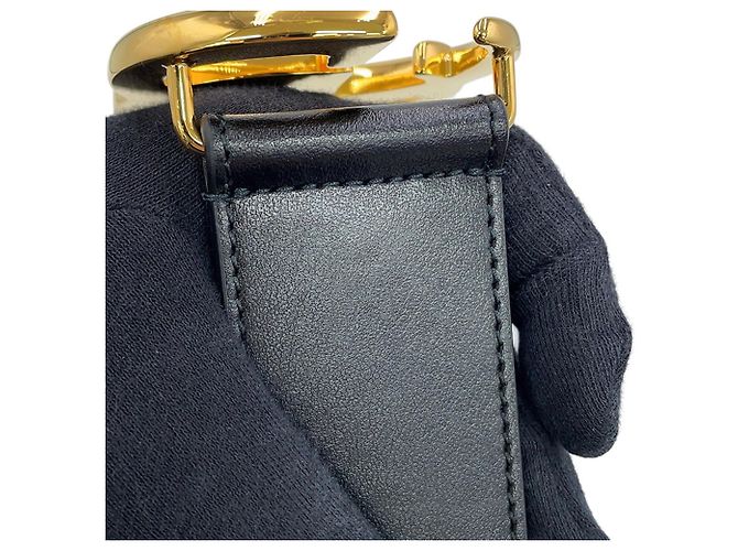 Gucci Double G breiter Ledergürtel Schwarz - Ansicht 6