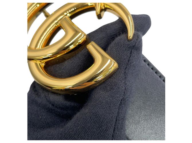 Gucci Double G breiter Ledergürtel Schwarz - Ansicht 9