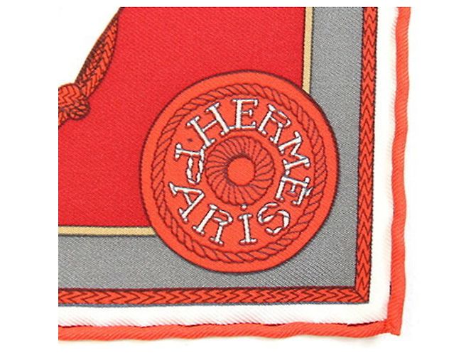 Hermès Foulard di seta rosso Hermes - vista 2