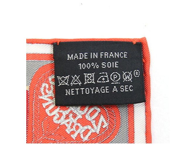 Hermès Foulard di seta rosso Hermes - vista 3