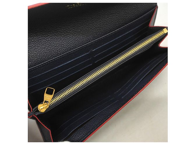 Louis Vuitton Monogram Empreinte Portefeuille Sarah Long Wallet - Marine Rouge Rosso - vista 4