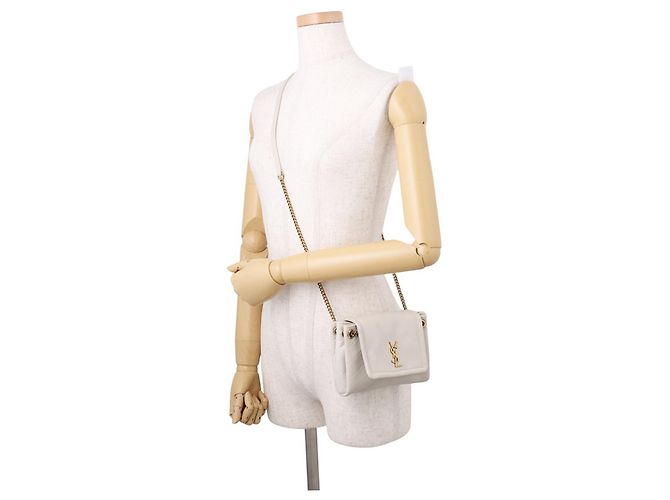 Autre Marque Borsa a tracolla mini con catena Saint Laurent Paris Nolita Bianco - vista 5