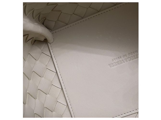 Borsa a tracolla Bottega Veneta Intrecciato con catena Bianco - vista 12