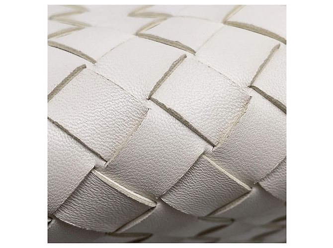 Borsa a tracolla Bottega Veneta Intrecciato con catena Bianco - vista 7