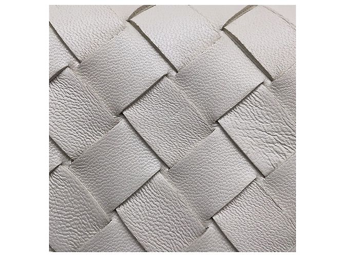 Borsa a tracolla Bottega Veneta Intrecciato con catena Bianco - vista 8