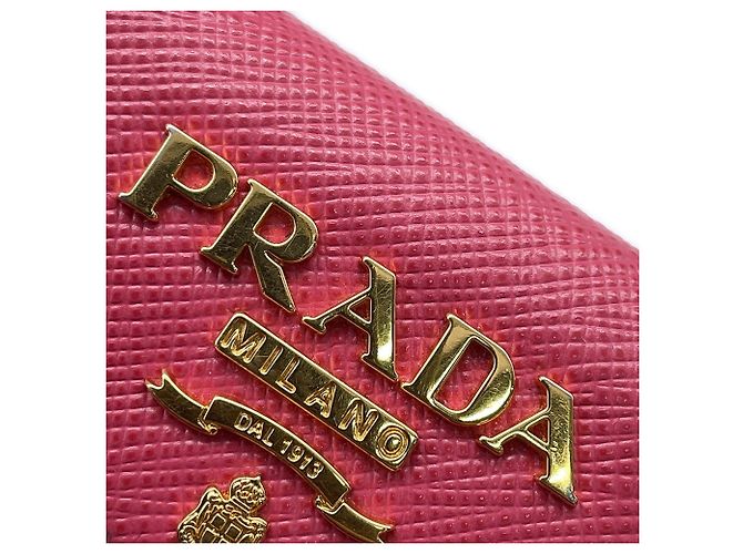 Cartera Prada Saffiano Tri-fold Rosa - vista 10