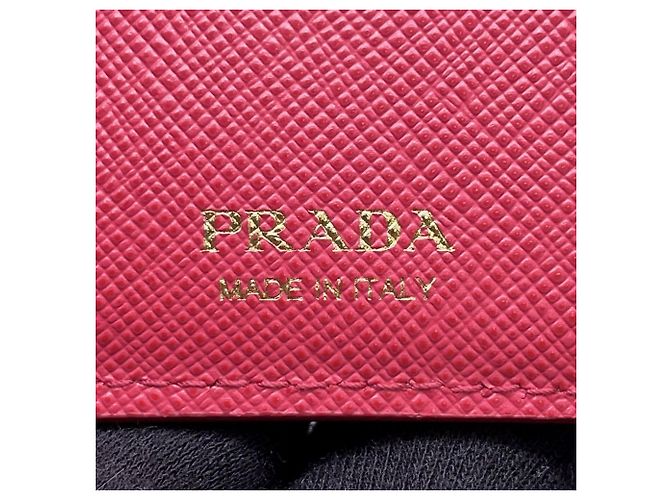 Cartera Prada Saffiano Tri-fold Rosa - vista 11