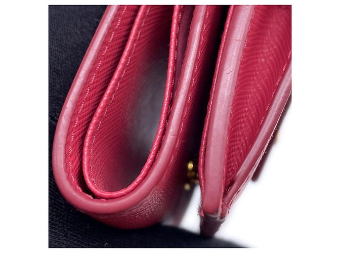 Cartera Prada Saffiano Tri-fold Rosa - vista 7