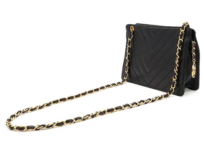 Borsa a tracolla con catena Chanel V-Stitch Nero - vista 3