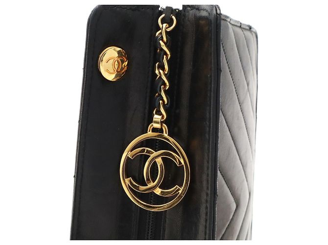 Borsa a tracolla con catena Chanel V-Stitch Nero - vista 6