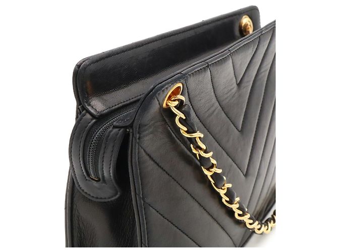 Borsa a tracolla con catena Chanel V-Stitch Nero - vista 7