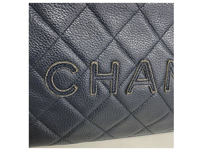 Chanel Matelassé Handtasche Marineblau - Ansicht 11