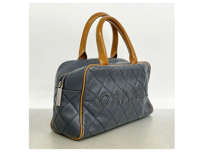 Chanel Matelassé Handtasche Marineblau - Ansicht 2