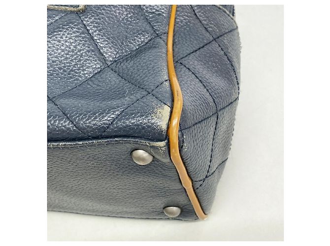 Chanel Matelassé Handtasche Marineblau - Ansicht 7