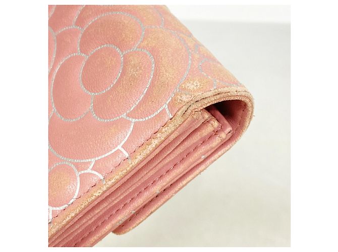 Portafoglio lungo Chanel in pelle d'agnello rosa - vista 6