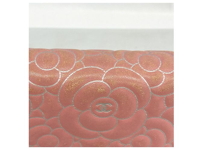 Portafoglio lungo Chanel in pelle d'agnello rosa - vista 7