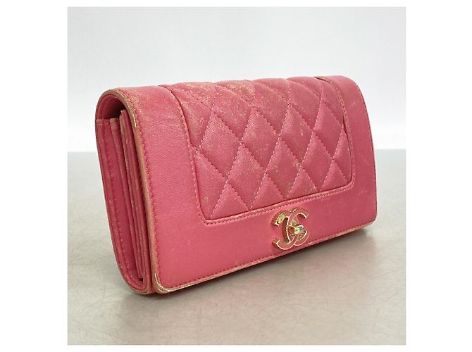 Cartera larga Chanel Mademoiselle de piel de cordero Rosa - vista 2