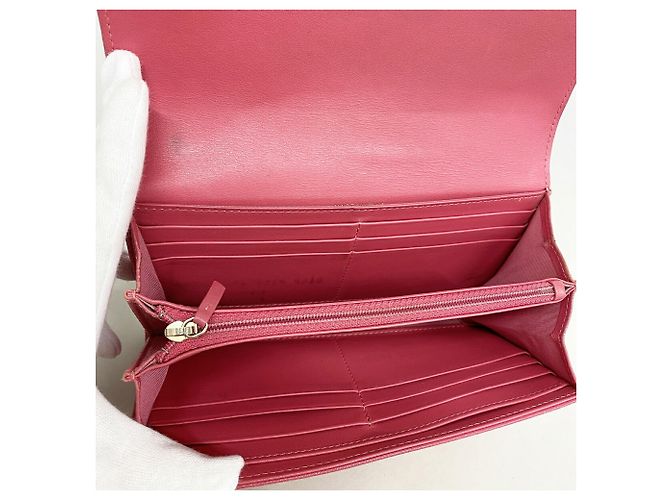 Cartera larga Chanel Mademoiselle de piel de cordero Rosa - vista 3