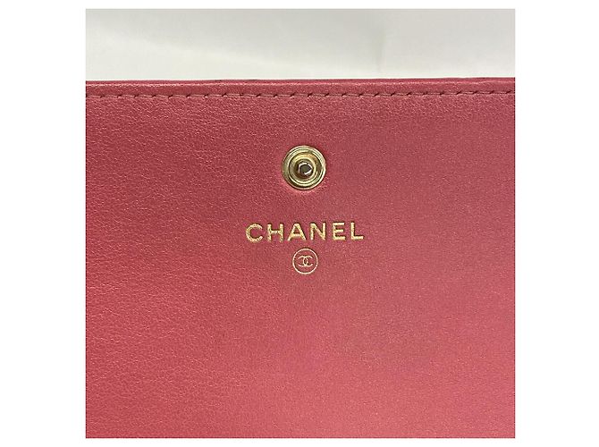 Cartera larga Chanel Mademoiselle de piel de cordero Rosa - vista 4