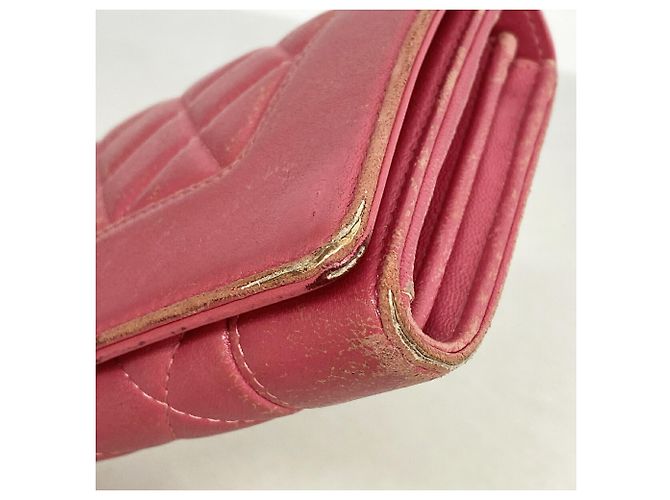 Cartera larga Chanel Mademoiselle de piel de cordero Rosa - vista 5