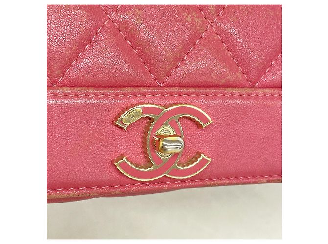 Cartera larga Chanel Mademoiselle de piel de cordero Rosa - vista 7