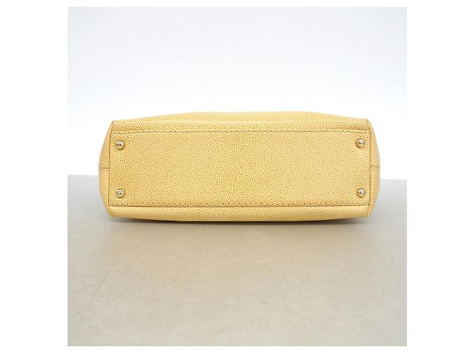 Borsa Chanel in vitello martellato beige - vista 3