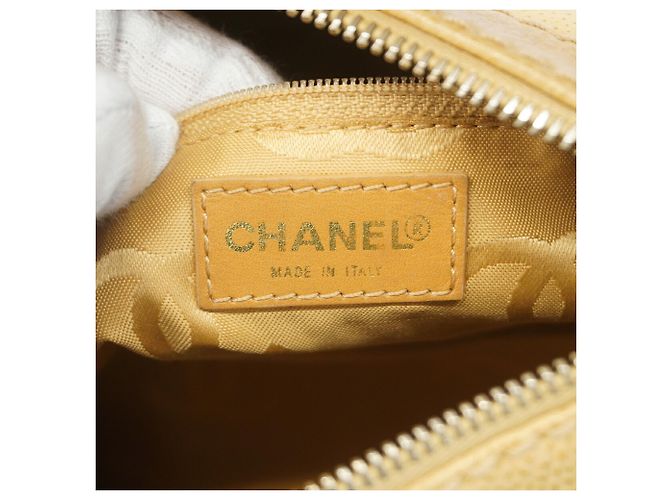 Borsa Chanel in vitello martellato beige - vista 5