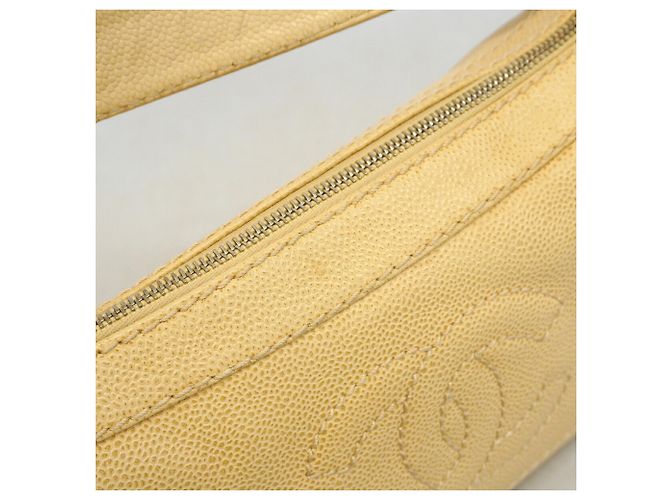 Borsa Chanel in vitello martellato beige - vista 7