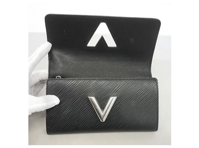Louis Vuitton Epi Leather Portefeuille Twist Long Wallet Nero - vista 10