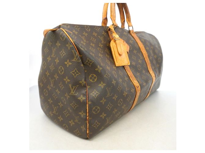 Borsa Louis Vuitton Boston Monogram Keepall 50 Marrone - vista 2