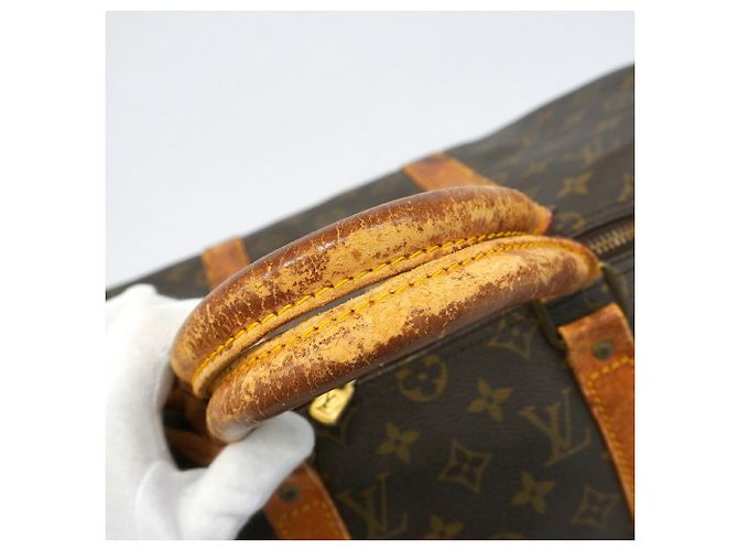 Borsa Louis Vuitton Boston Monogram Keepall 50 Marrone - vista 9
