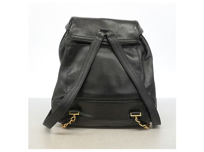 Zaino Chanel Triple Coco in pelle caviar Nero - vista 12