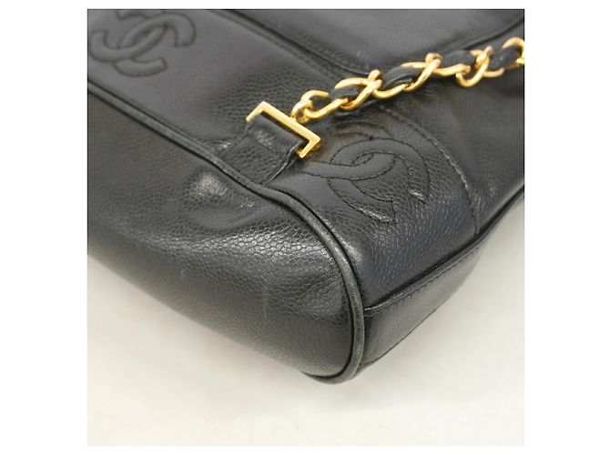 Zaino Chanel Triple Coco in pelle caviar Nero - vista 6