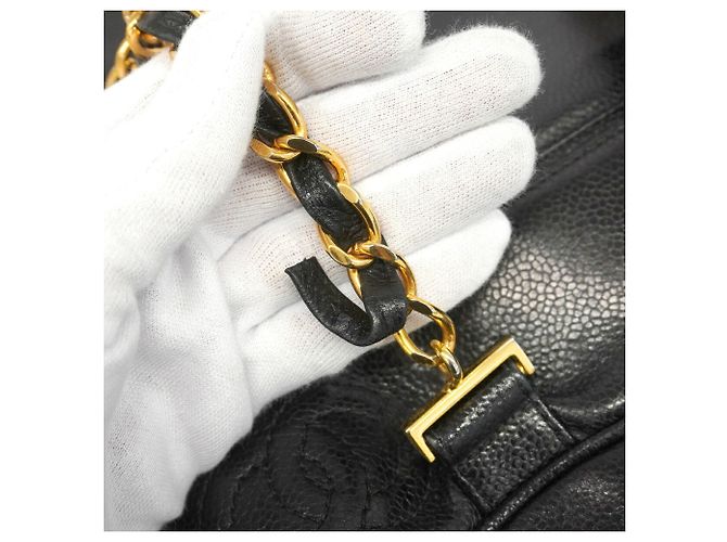 Zaino Chanel Triple Coco in pelle caviar Nero - vista 7