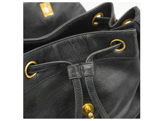 Zaino Chanel Triple Coco in pelle caviar Nero - vista 9