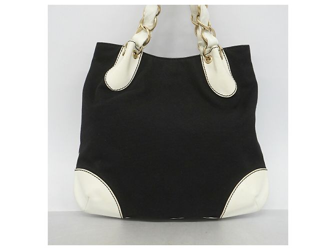 Borsa Tote Chanel in pelle nera e tela Nero - vista 10