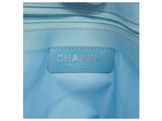 Borsa Tote Chanel New Travel in nylon Blu - vista 5