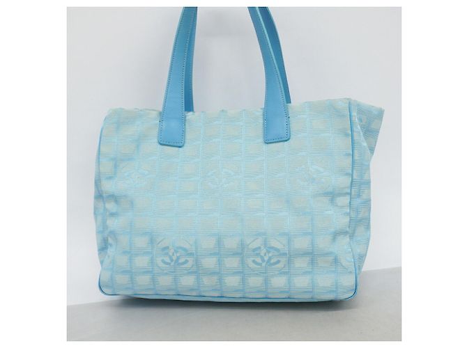 Borsa Tote Chanel New Travel in nylon Blu - vista 9