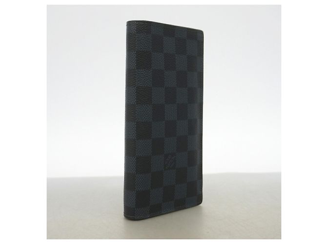 Louis Vuitton Damier Cobalt Portefeuille Brazza Long Wallet Nero Blu navy - vista 2