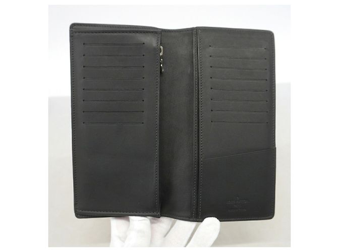 Louis Vuitton Damier Cobalt Portefeuille Brazza Long Wallet Nero Blu navy - vista 4