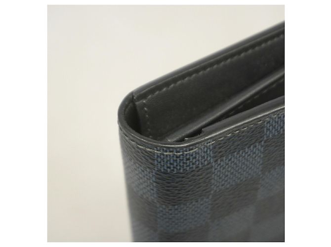 Louis Vuitton Damier Cobalt Portefeuille Brazza Long Wallet Nero Blu navy - vista 6