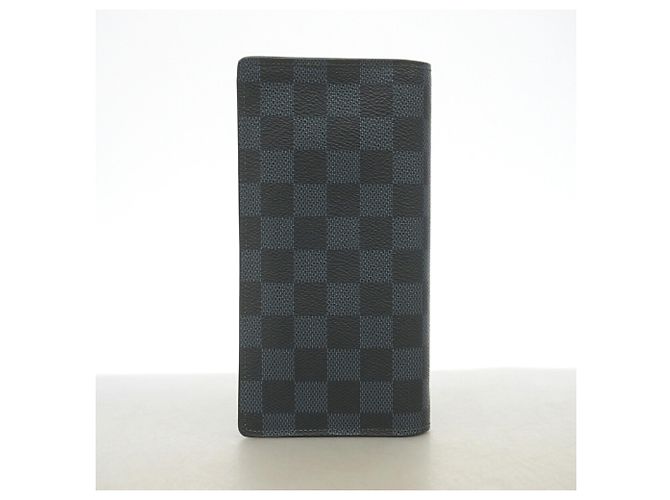 Louis Vuitton Damier Cobalt Portefeuille Brazza Long Wallet Nero Blu navy - vista 8