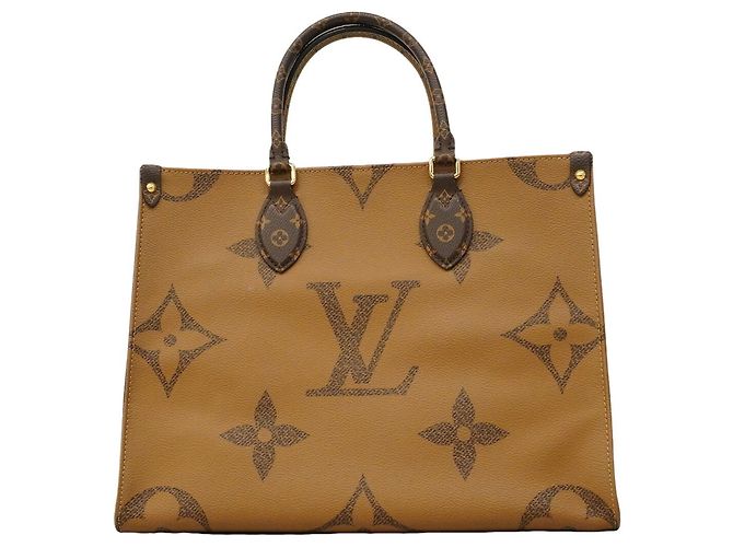 Borsa Tote Louis Vuitton Monogram Giant Reverse OnTheGo MM Marrone - vista 12